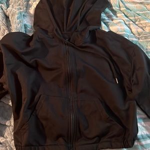 shein black cropped zip up